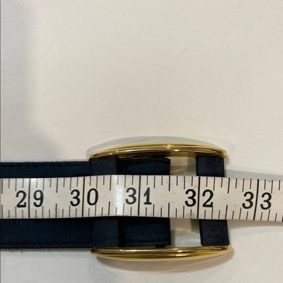 Karl Lagerfeld Suede belt Blue and Gold Statement Belt - Picture 8 of 14